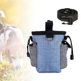 Maxbell Training Bag Drawstring Poop Bag Dispenser with Waist Belt Treat Dog Pouch Blue