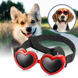 Maxbell Dog Goggles Wind Protection Cat Glasses Waterproof Small Dog Sunglasses Red