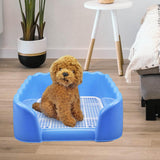 Maxbell Dog Toilet Puppy Potty Tray Indoor Outdoor Pet Pee Toilet for Medium Dogs Blue