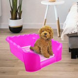 Maxbell Dog Toilet Puppy Potty Tray Indoor Outdoor Pet Pee Toilet for Medium Dogs Rose Red