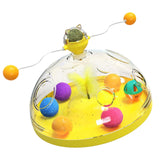 Maxbell Cat Windmill Pet Toy Educational Toys Accs Natural Catnip Exercise Playing Yellow