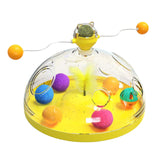 Maxbell Cat Windmill Pet Toy Educational Toys Accs Natural Catnip Exercise Playing Yellow