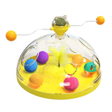 Maxbell Cat Windmill Pet Toy Educational Toys Accs Natural Catnip Exercise Playing Yellow