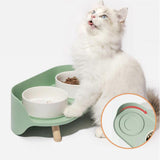Maxbell Pet Dog Bowl Stand 2 Modes Height Pet Bowls Elevated Feeder Food Container Green