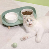 Maxbell Pet Dog Bowl Stand 2 Modes Height Pet Bowls Elevated Feeder Food Container Green