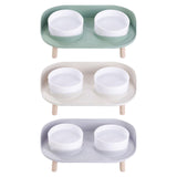 Maxbell Pet Dog Bowl Stand 2 Modes Height Pet Bowls Elevated Feeder Food Container Green