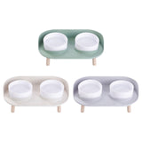 Maxbell Pet Dog Bowl Stand 2 Modes Height Pet Bowls Elevated Feeder Food Container Green