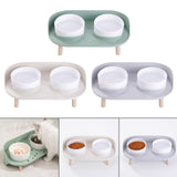 Maxbell Pet Dog Bowl Stand 2 Modes Height Pet Bowls Elevated Feeder Food Container Green