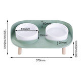 Maxbell Pet Dog Bowl Stand 2 Modes Height Pet Bowls Elevated Feeder Food Container Green