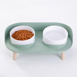 Maxbell Pet Dog Bowl Stand 2 Modes Height Pet Bowls Elevated Feeder Food Container Green