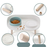 Maxbell Pet Dog Bowl Stand 2 Modes Height Pet Bowls Elevated Feeder Food Container Beige