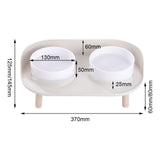 Maxbell Pet Dog Bowl Stand 2 Modes Height Pet Bowls Elevated Feeder Food Container Beige