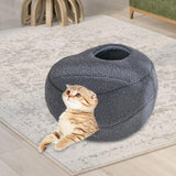 Maxbell Puppy Kitten House Self Warming Nest Dog Bed for Indoor Cats Little Dogs Grey