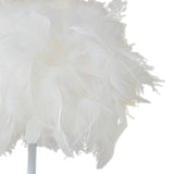 Maxbell Modern Feather Table Lamp Desk Light Romantic for Wedding Dorm Study Room White