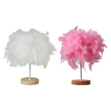 Maxbell Modern Feather Table Lamp Desk Light Romantic for Wedding Dorm Study Room White