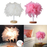 Maxbell Modern Feather Table Lamp Desk Light Romantic for Wedding Dorm Study Room White