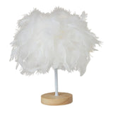 Maxbell Modern Feather Table Lamp Desk Light Romantic for Wedding Dorm Study Room White