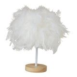 Maxbell Modern Feather Table Lamp Desk Light Romantic for Wedding Dorm Study Room White