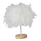 Maxbell Modern Feather Table Lamp Desk Light Romantic for Wedding Dorm Study Room White