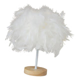 Maxbell Modern Feather Table Lamp Desk Light Romantic for Wedding Dorm Study Room White