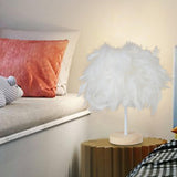Maxbell Modern Feather Table Lamp Desk Light Romantic for Wedding Dorm Study Room White