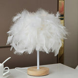 Maxbell Modern Feather Table Lamp Desk Light Romantic for Wedding Dorm Study Room White