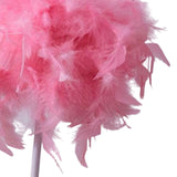 Maxbell Modern Feather Table Lamp Desk Light Romantic for Wedding Dorm Study Room Pink