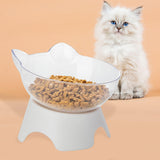 Maxbell Elevated Cat Food Bowls with Stand Dispenser Feeder Raised Dish Bowl Clear