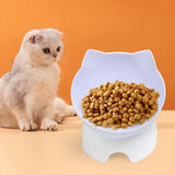 Maxbell Elevated Cat Food Bowls with Stand Dispenser Feeder Raised Dish White Bowl