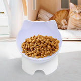 Maxbell Elevated Cat Food Bowls with Stand Dispenser Feeder Raised Dish White Bowl