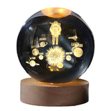 Maxbell Galaxy Crystal Ball Night Light Desktop Lamp Dinner Table Office Dorm Home Space Man