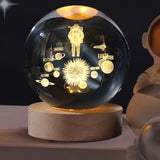 Maxbell Galaxy Crystal Ball Night Light Desktop Lamp Dinner Table Office Dorm Home Space Man