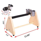 Maxbell Pet Parrot Playstand W/ Food Cup Bird Play Stand Wooden Perch for Cockatoo