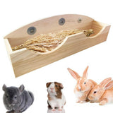 Maxbell Wood Rabbit Hay Feeder Manger Cage Hanging Small Animals Hamster Chinchilla