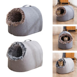 Maxbell Comfortable Pet Cat House Nest Dog Bed Puppy Kennel Winter Washable Cave Gray