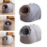 Maxbell Comfortable Pet Cat House Nest Dog Bed Puppy Kennel Winter Washable Cave Gray