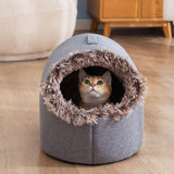 Maxbell Comfortable Pet Cat House Nest Dog Bed Puppy Kennel Winter Washable Cave Gray