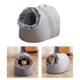 Maxbell Comfortable Pet Cat House Nest Dog Bed Puppy Kennel Winter Washable Cave Light Gray