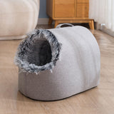 Maxbell Comfortable Pet Cat House Nest Dog Bed Puppy Kennel Winter Washable Cave Light Gray