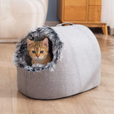 Maxbell Comfortable Pet Cat House Nest Dog Bed Puppy Kennel Winter Washable Cave Light Gray