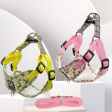 Maxbell Dog Harness and Leash Set Reflective with Adjustable Strap for Walking Pink Size S