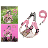 Maxbell Dog Harness and Leash Set Reflective with Adjustable Strap for Walking Pink Size S