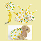 Maxbell Rabbit Vest Harness Leash Set Pet Clothes Costume for Ferret Pet Supplies Yellow