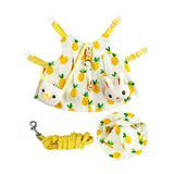 Maxbell Rabbit Vest Harness Leash Set Pet Clothes Costume for Ferret Pet Supplies Yellow
