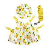 Maxbell Rabbit Vest Harness Leash Set Pet Clothes Costume for Ferret Pet Supplies Yellow