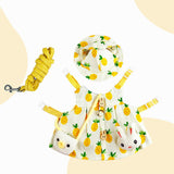 Maxbell Rabbit Vest Harness Leash Set Pet Clothes Costume for Ferret Pet Supplies Yellow
