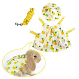 Maxbell Rabbit Vest Harness Leash Set Pet Clothes Costume for Ferret Pet Supplies Yellow
