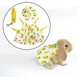 Maxbell Rabbit Vest Harness Leash Set Pet Clothes Costume for Ferret Pet Supplies Yellow