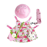 Maxbell Rabbit Vest Harness Leash Set Pet Clothes Costume for Ferret Pet Supplies Pink