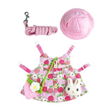 Maxbell Rabbit Vest Harness Leash Set Pet Clothes Costume for Ferret Pet Supplies Pink